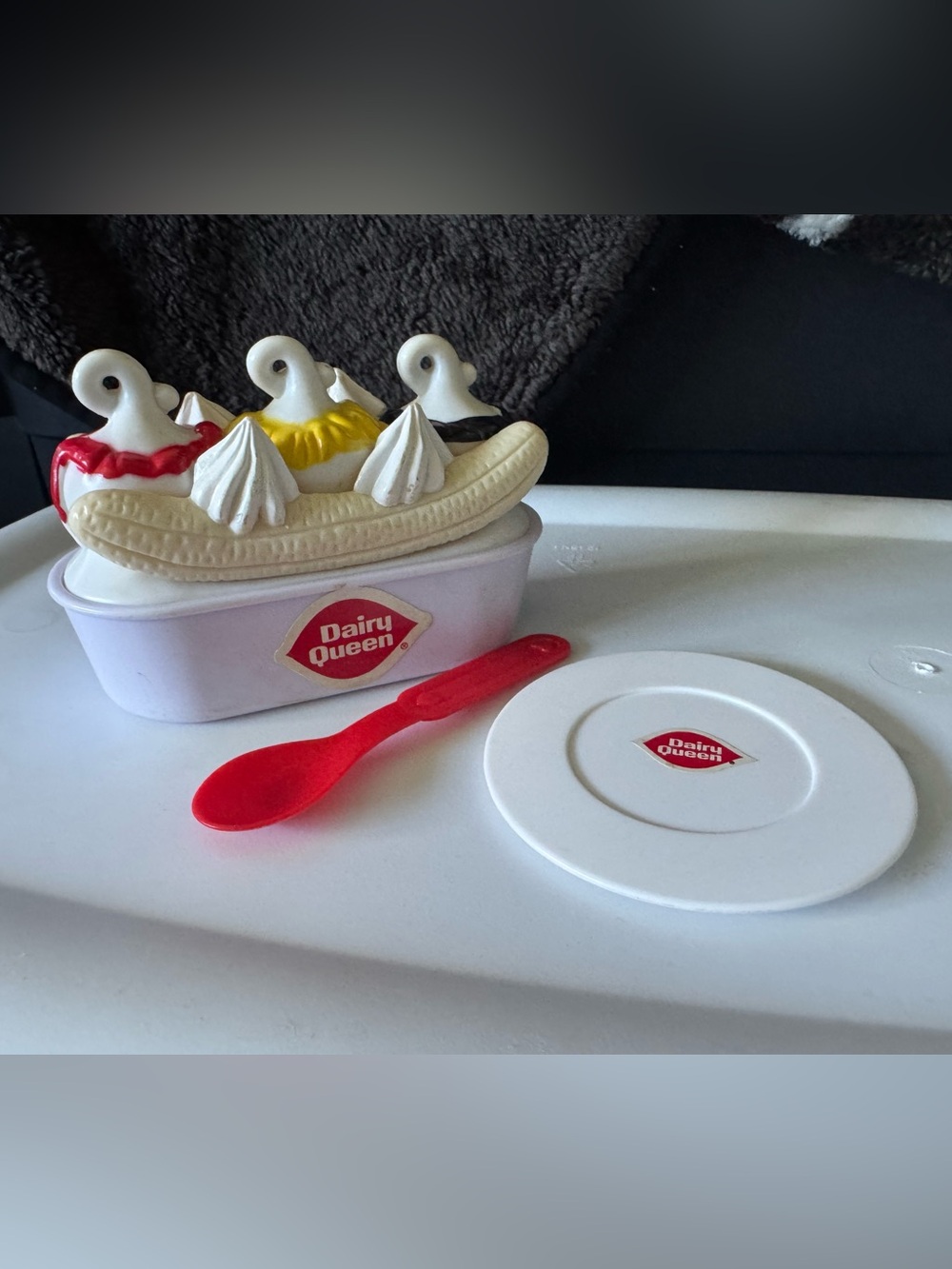 Dairy Queen play food. Banana split with Red Spoon and plate